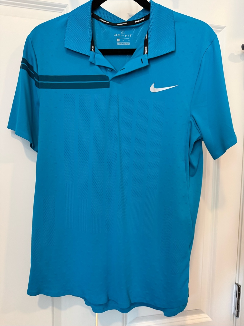 Rare Nike Roger Federer "RF" Tennis Polo Shirt M Blue